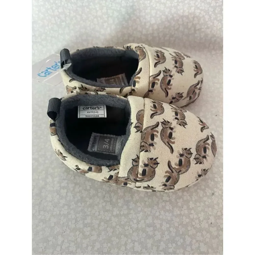 Carter's BOY’S 3/4 Toddler Extra Small True Dinosaur Indoor/ Outdoor Slippers